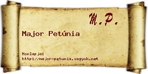Major Petúnia névjegykártya