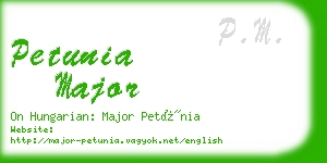 petunia major business card